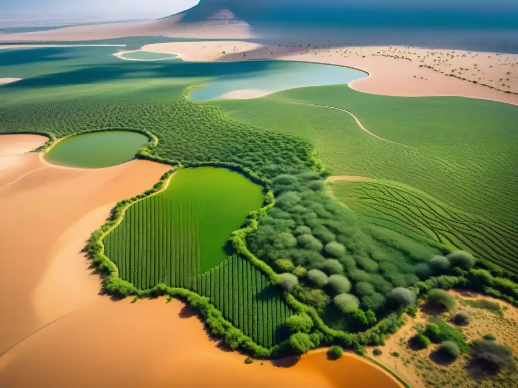 Un paisaje desértico africano muestra técnicas ancestrales de gestión del agua