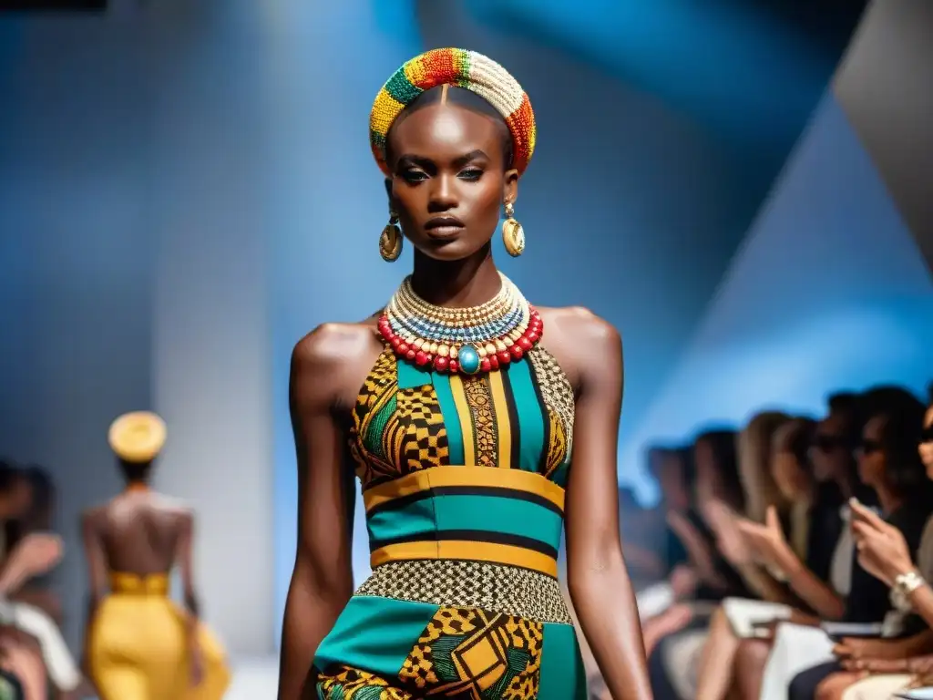 Una pasarela de moda inspirada en la diáspora africana: colores vibrantes, patrones intrincados y fusión de tradición y modernidad