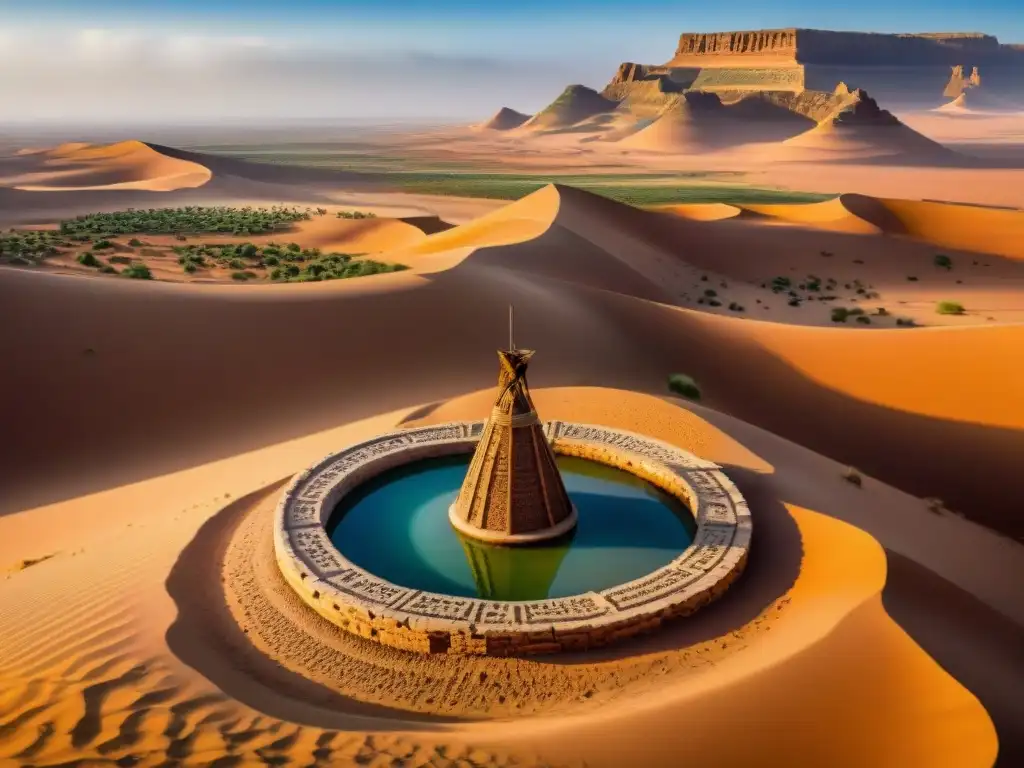 Pozos de agua de piedra bereberes en el desierto del Sáhara, destacando arte y cultura bereber