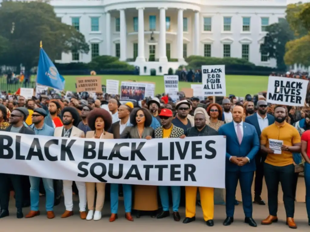 Protesta pacífica de la diáspora africana frente a la Casa Blanca, transmitiendo un mensaje de solidaridad y activismo