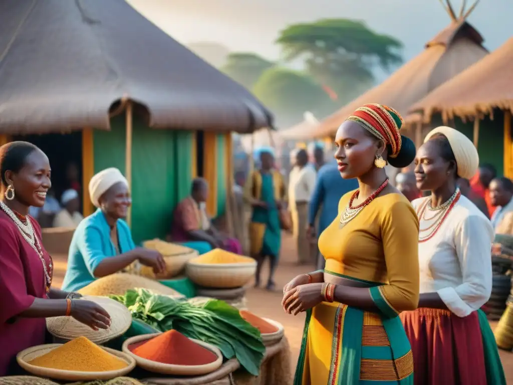 Renacimiento cultural en un mercado del sur de África: artesanías, música tradicional y comunidad vibrante al atardecer