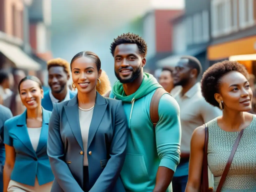 Un retrato vibrante de la diáspora africana colaborando en proyectos de innovación social en varias ubicaciones globales