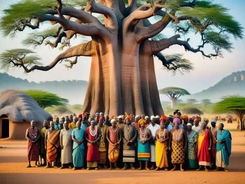 Reunión comunitaria bajo baobab: sistemas judiciales indígenas África colonización