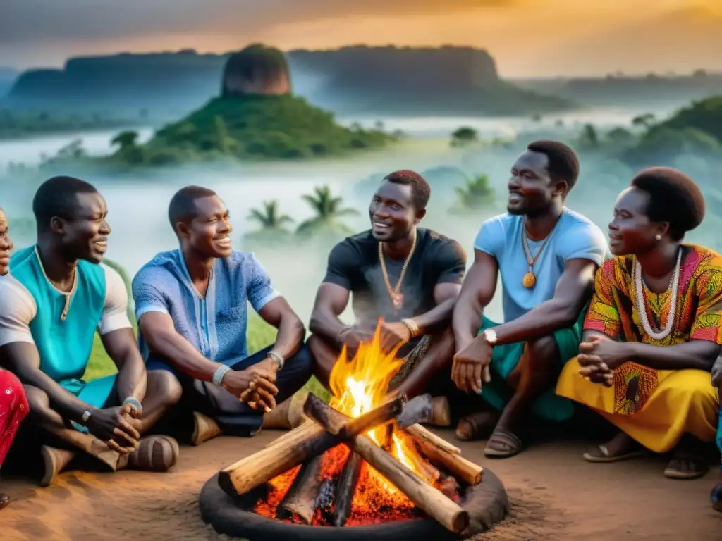 Una reunión alrededor de una fogata en Togo, muestra determinación y unidad