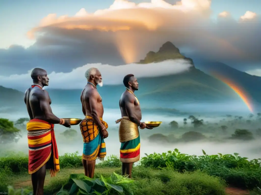 Rituales de agradecimiento en África: Ancianos tribales realizan ceremonia bajo el cielo africano