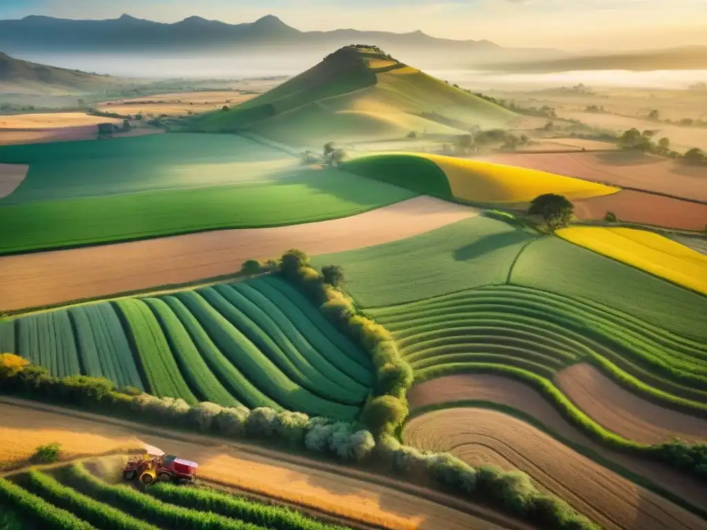 Rituales de siembra en África: Celebración de la cosecha con agricultores vestidos de forma tradicional en un paisaje agrícola vibrante al atardecer