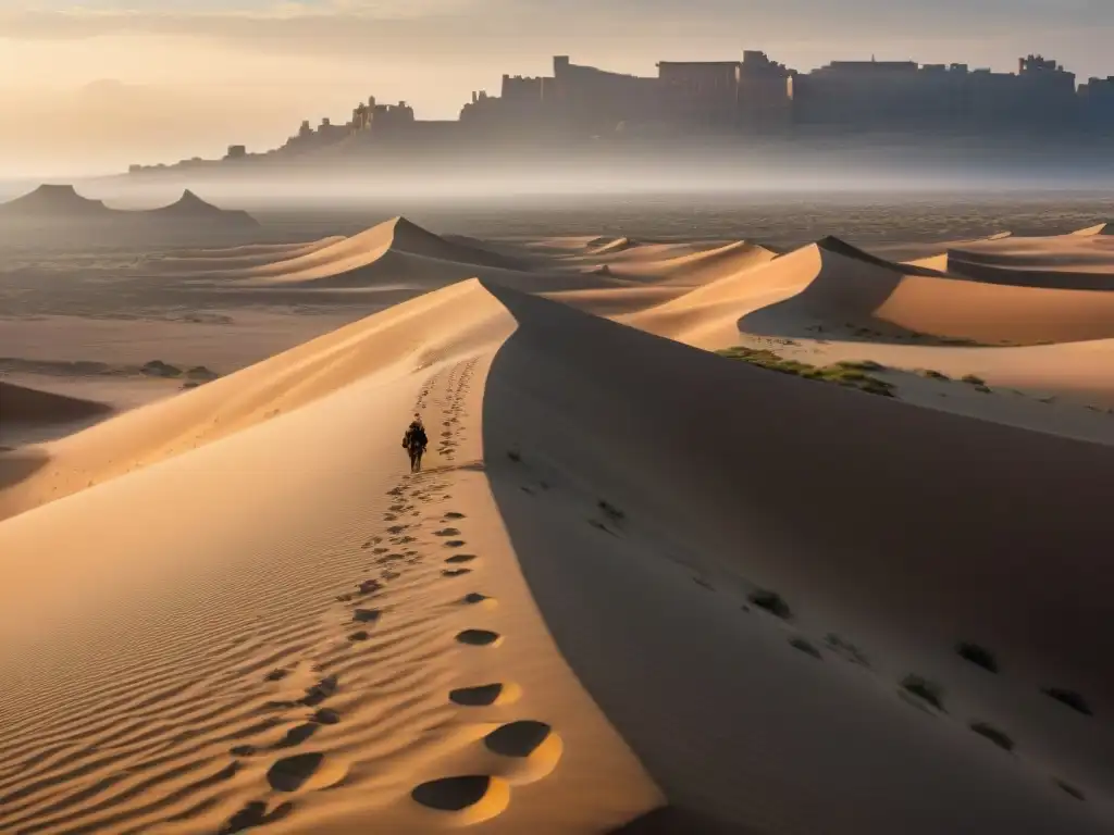 Ruinas ancestrales de una civilización africana devastada por catástrofes naturales en un desierto implacable