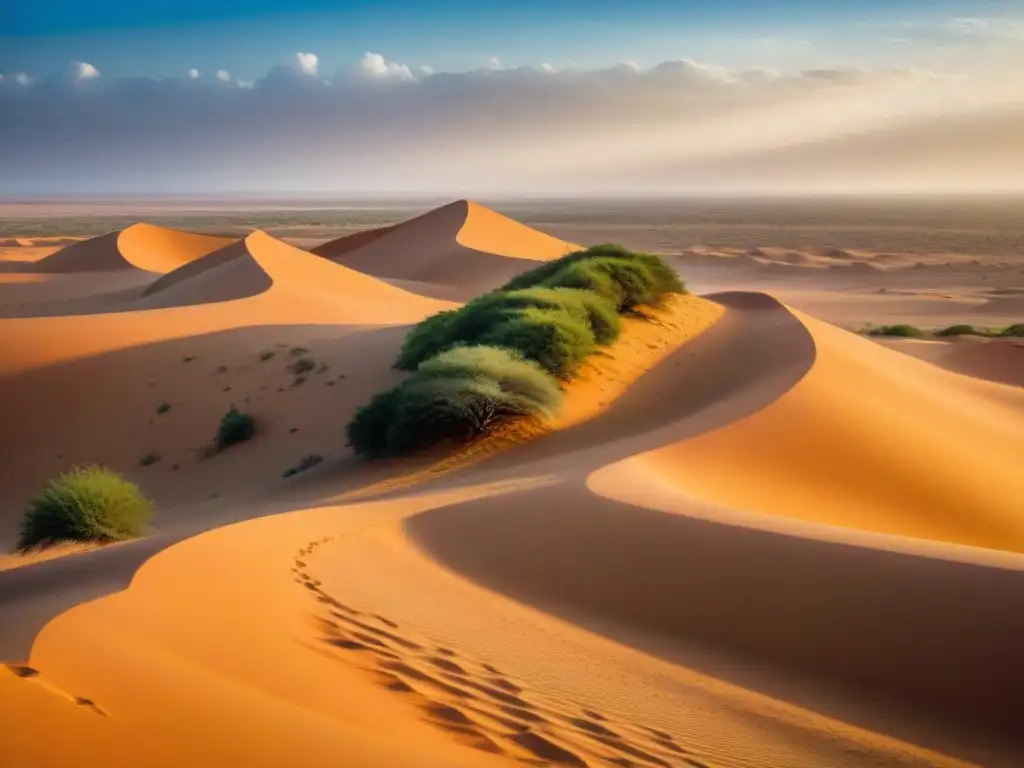 Ruinas antiguas de Chinguetti en Mauritania, historia de civilizaciones africanas Mauritania con detalles tallados en piedra y desierto al fondo