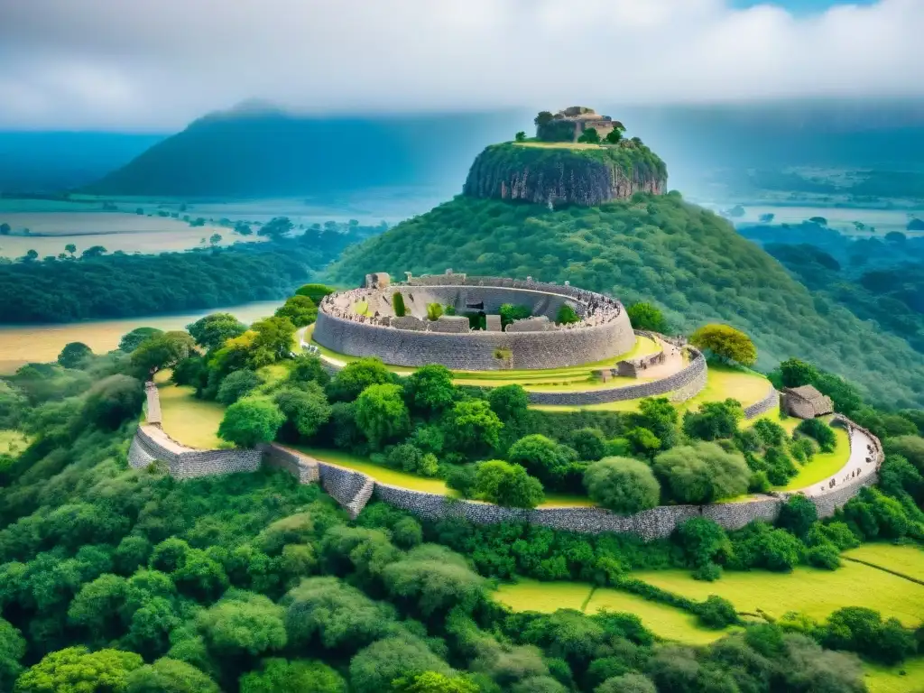 Ruinas de Great Zimbabwe entre exuberante vegetación bajo cielo azul: Orígenes del reino de Butua