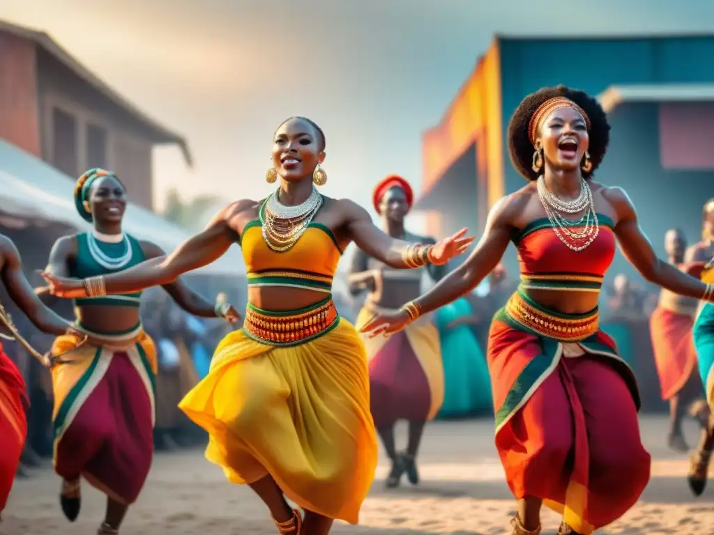 Saltos dinámicos de bailarines africanos en festival, significado cultural de festivales africanos tradicionales