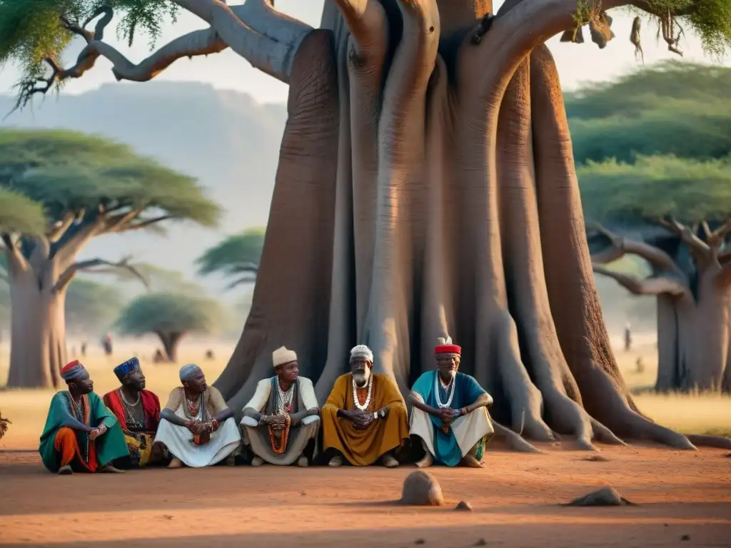 Conversación ancestral bajo baobab: sabiduría y tradición en tabúes en prácticas religiosas africanas