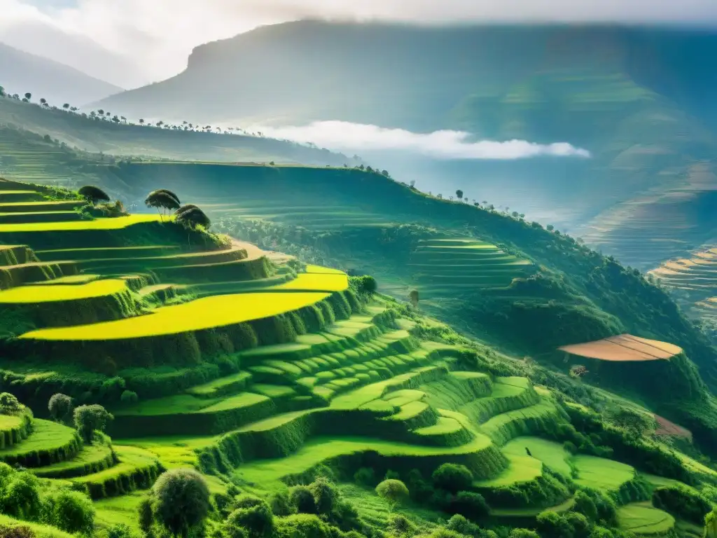 Terrazas agrícolas etíopes: ingeniería natural en las montañas verdes