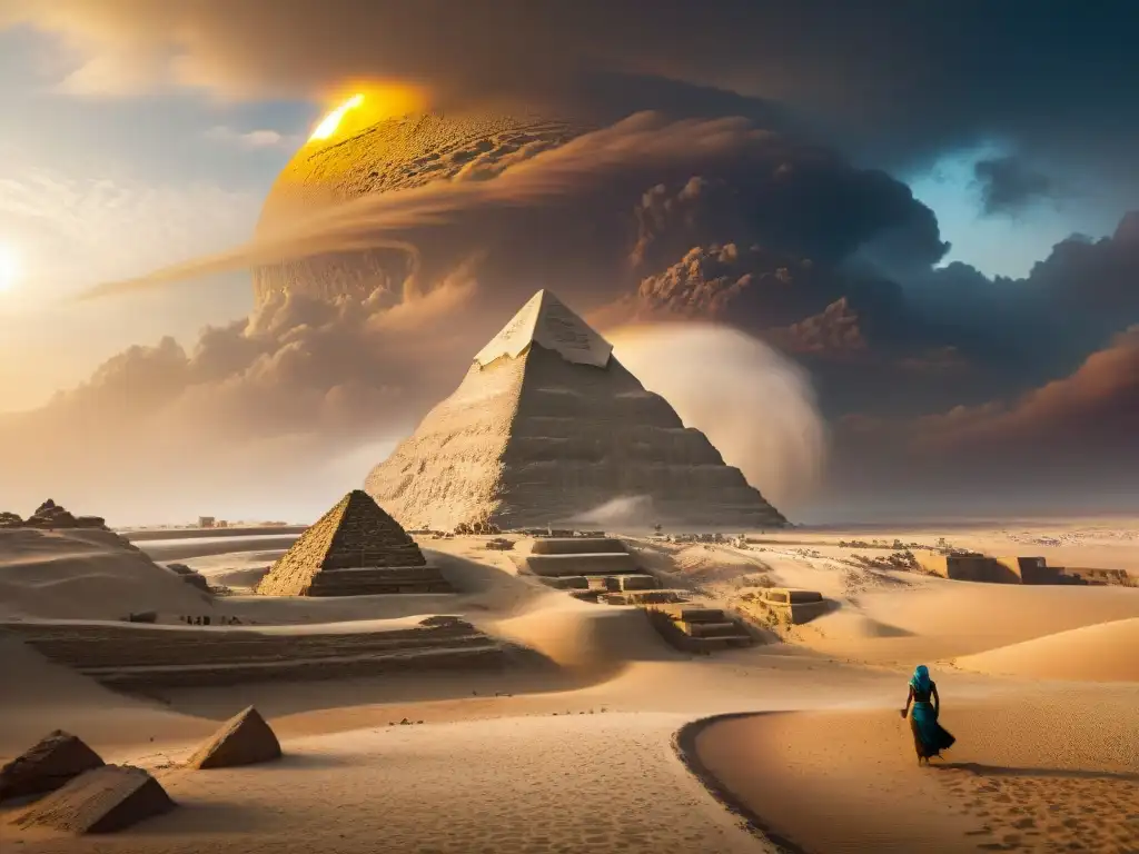 Tormenta de arena envuelve la Gran Esfinge de Giza, mostrando impacto del cambio climático en civilizaciones africanas