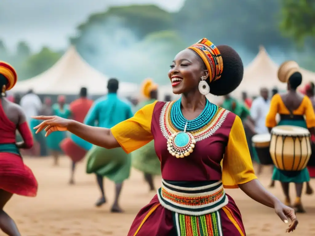 Preservación de tradiciones africanas a través de música y danza en festival vibrante al aire libre