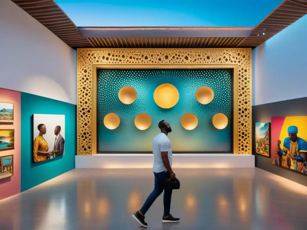 Una travesía del arte africano: vibrante galería en Lagos con diversidad cultural y obras contemporáneas iluminadas por la luz natural