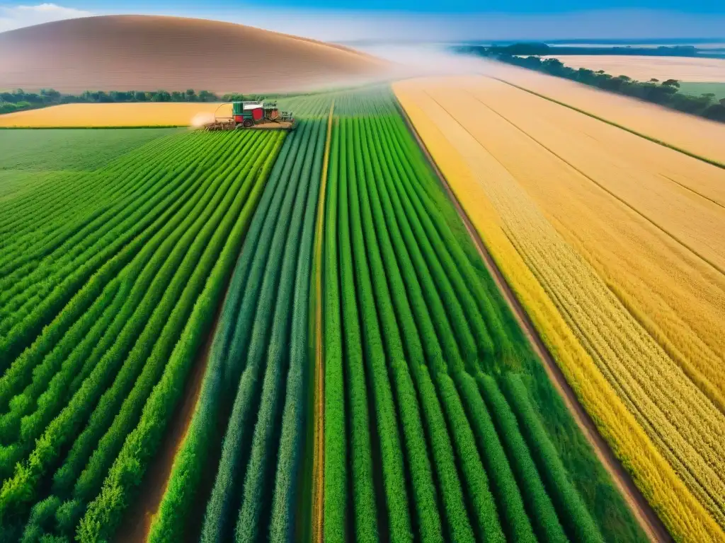 Trigo dorado en campos africanos, agricultores cosechando