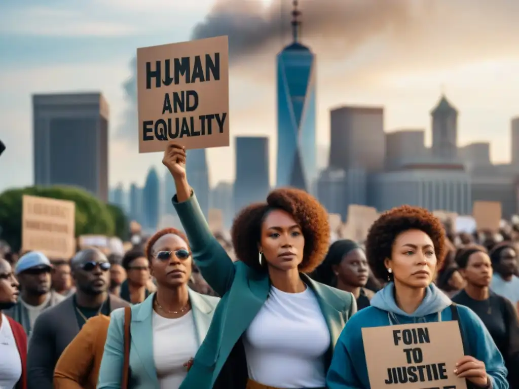Protesta pacífica por los derechos humanos: unidos por la igualdad Unidos en activismo: diáspora africana lucha por derechos humanos y igualdad en la ciudad