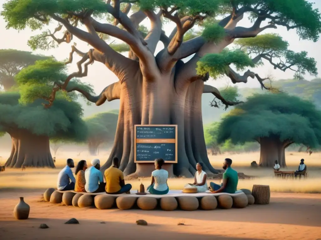 Un valioso encuentro de aprendizaje de idiomas africanos autóctonos bajo un Baobab