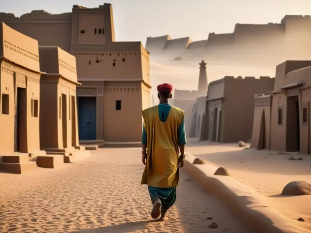 Un viaje visual por la organización política del reino de Mali a través de las ruinas de Timbuktu al atardecer