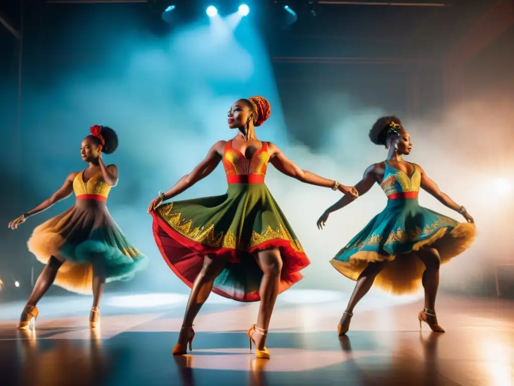 Una vibrante danza contemporánea africana que resalta la identidad cultural a través de la fuerza y la gracia de los bailarines en escena