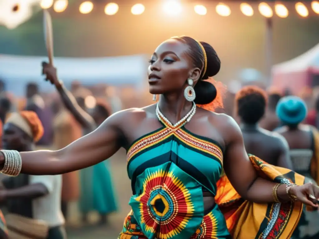 Una vibrante festival de música africana uniendo culturas bajo el cielo estrellado