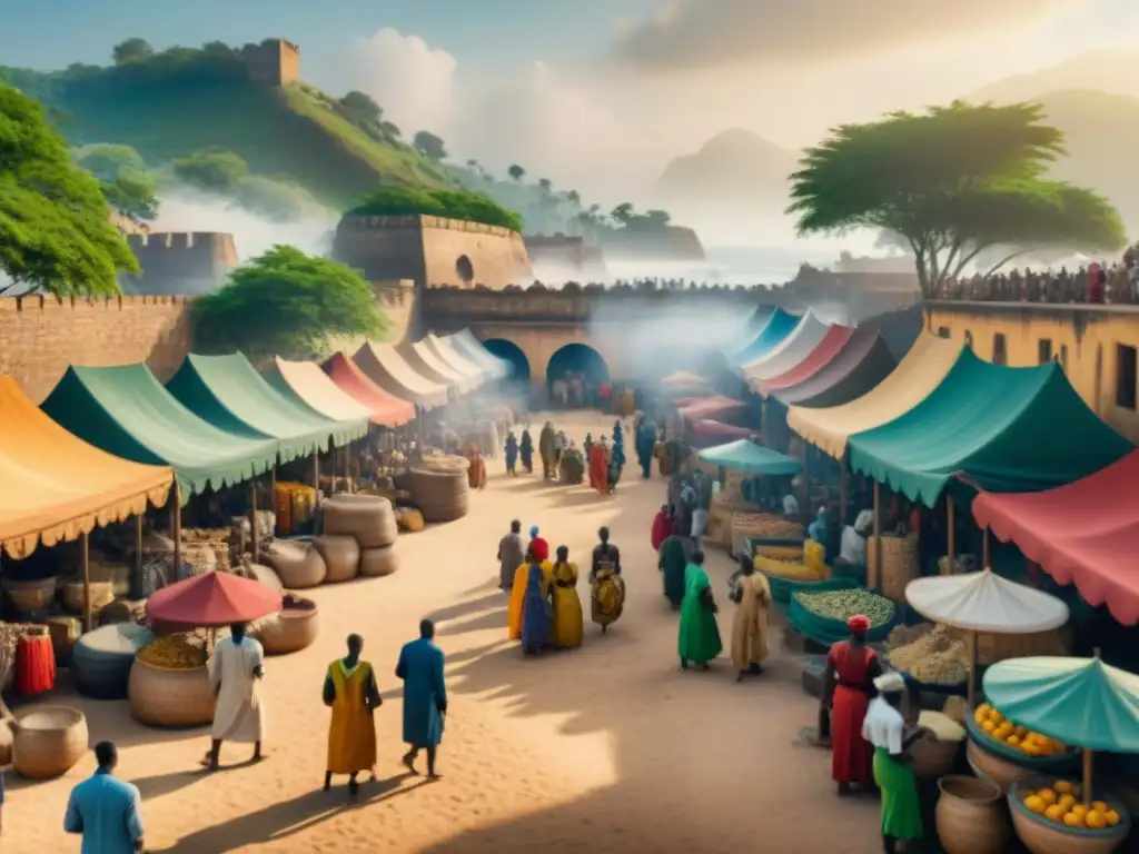 Vibrante mercado africano bajo el colonialismo impacto sincretismo religioso africano