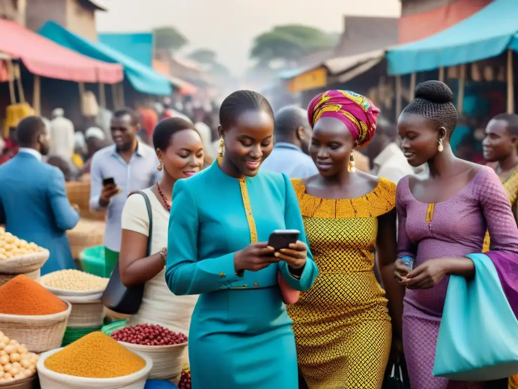 Vibrante mercado africano con tecnología financiera en África