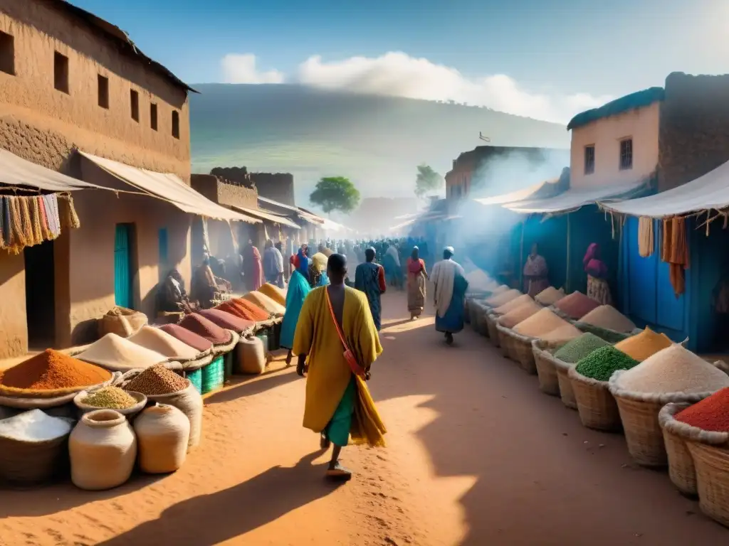 Un vibrante mercado en la antigua ciudad de Harar, Etiopía, en las Rutas comercio cultura África oriental