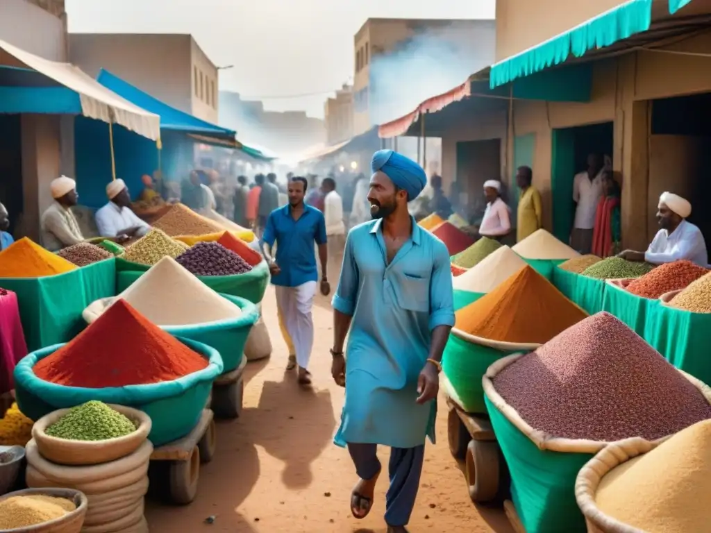 Vibrante mercado en Djibouti: fusión cultural y económica con 'Influencia India en Cuerno África'