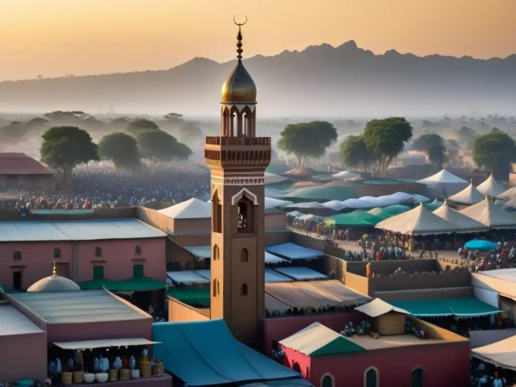 Un vibrante mercado en África, reflejando la diversidad religiosa en la región