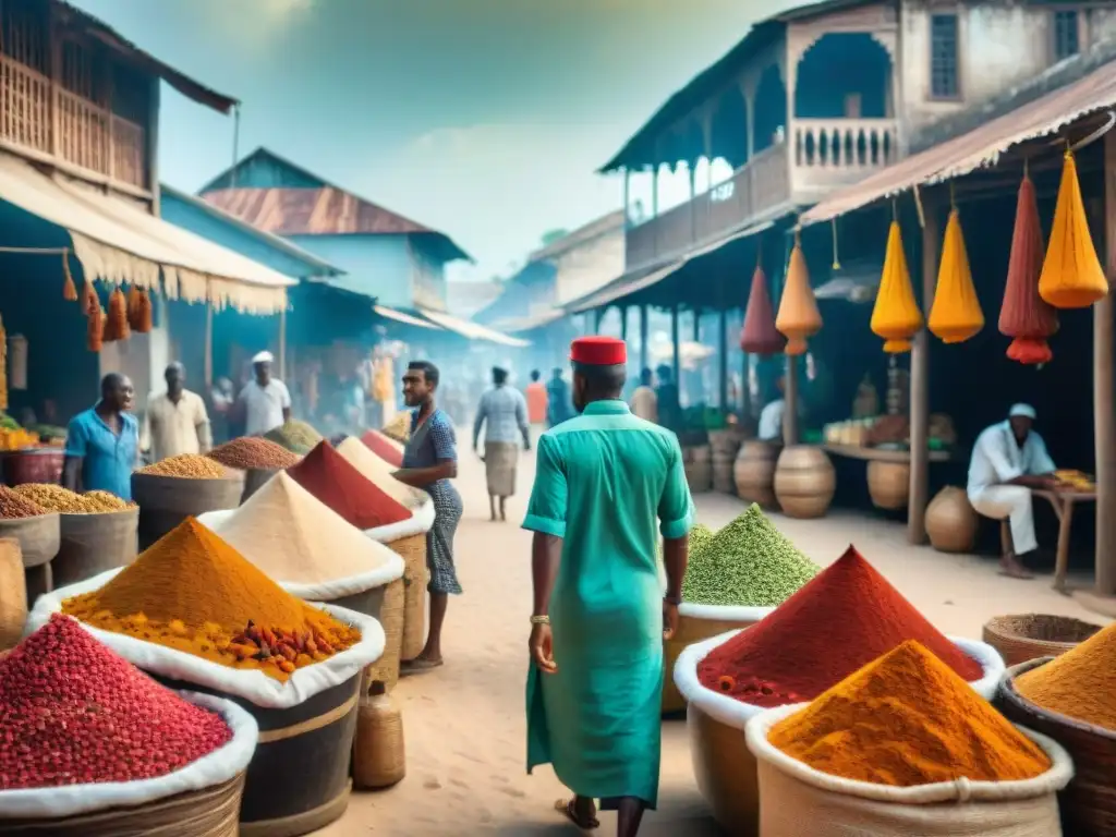 Vibrante mercado de especias en Stone Town, Zanzíbar