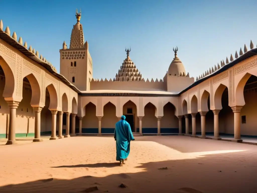 Vibrante mercado en la Gran Mezquita de Djenné, reflejando la historia e influencia islámica en Mali