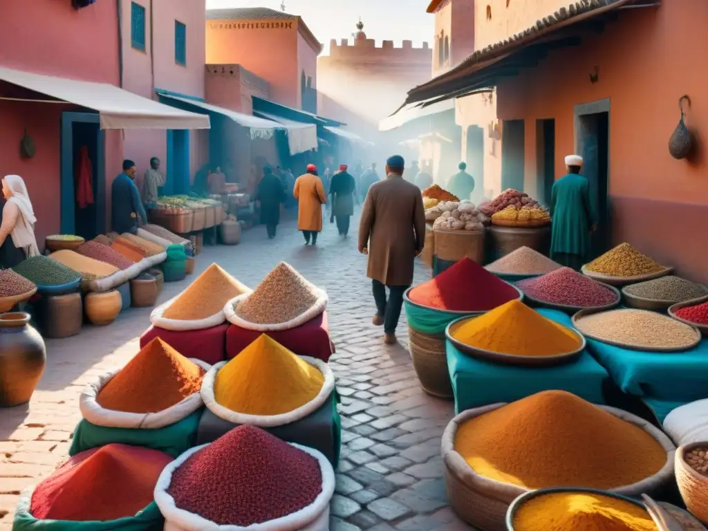 Vibrante mercado en Marrakech con influencia global de civilizaciones africanas