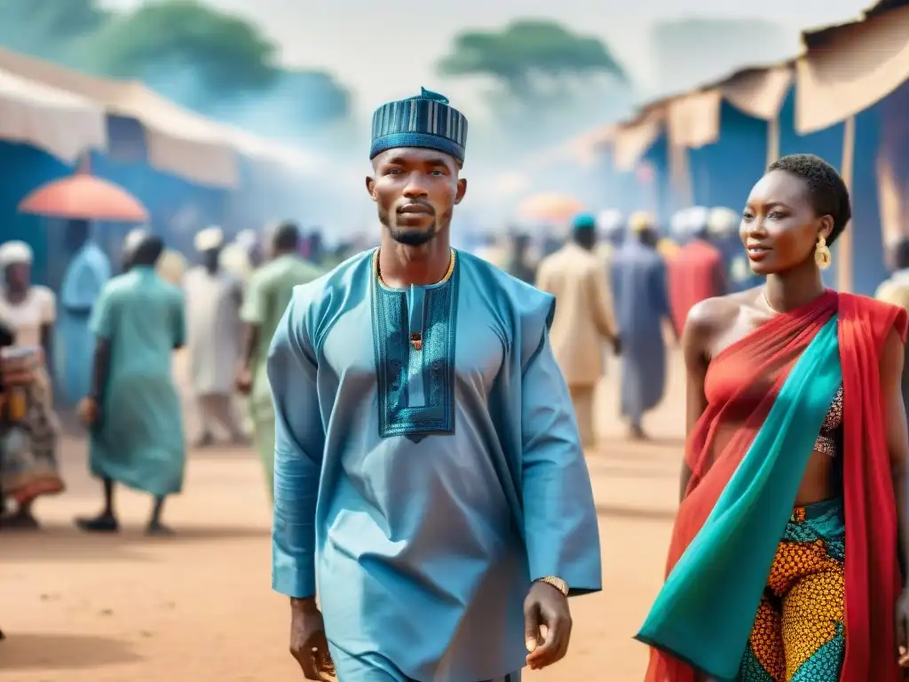 Vibrante mercado en Kano, Nigeria, con la cultura Hausa en África: comercio animado bajo el sol africano