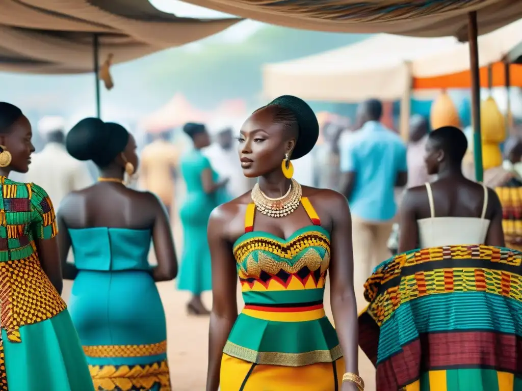 Un vibrante mercado de moda africana lujo en Accra, Ghana, con marcas como Osei Duro y Christie Brown