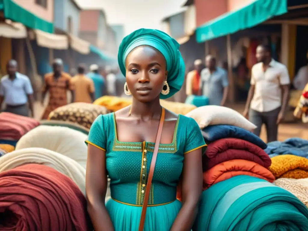 Vibrante mercado en Lagos, Nigeria, reflejando la riqueza cultural y económica