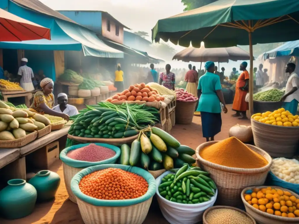 Un vibrante mercado en África Occidental muestra la influencia gastronómica de esclavos africanos