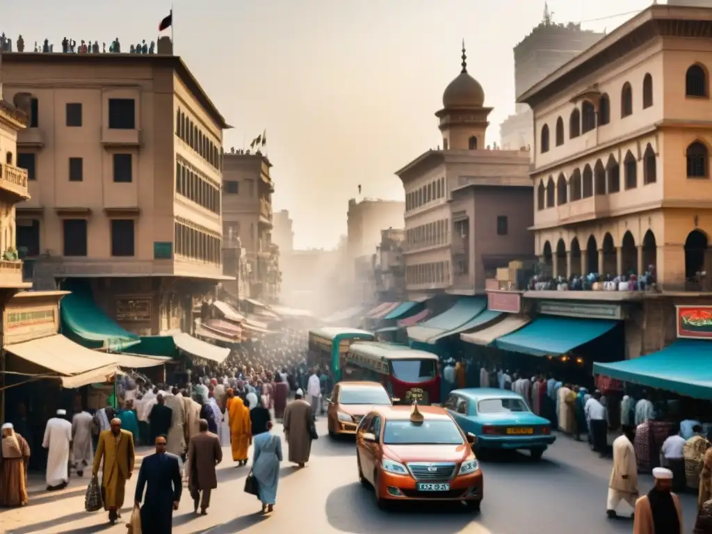 Un vibrante retrato de las calles históricas de El Cairo, Egipto, donde las civilizaciones africanas influencian globalmente historias