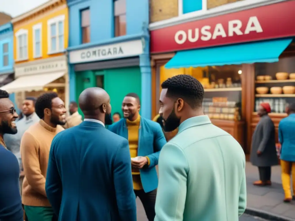 Vida vibrante en la diáspora africana: gente diversa en una bulliciosa calle llena de color y cultura