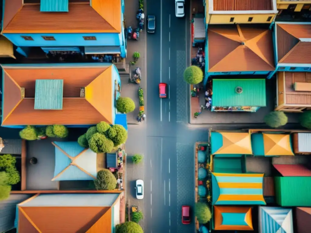 Vista aérea de calles bulliciosas en Addis Abeba, Etiopía