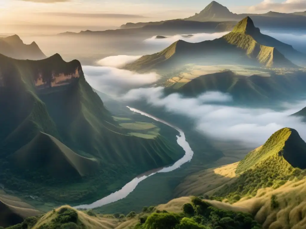 Vista majestuosa del amanecer en el Valle del Rift África, resaltando su belleza ancestral