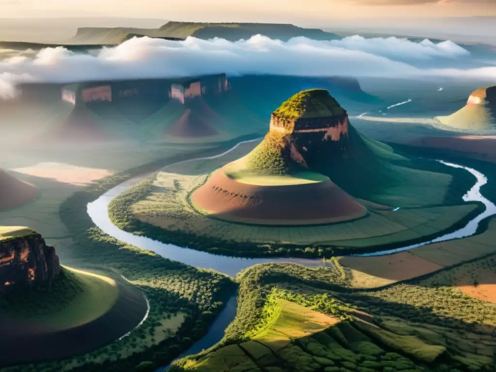 Una vista panorámica detallada del Gran Valle del Rift en África, con su geografía distintiva y ecosistemas diversos